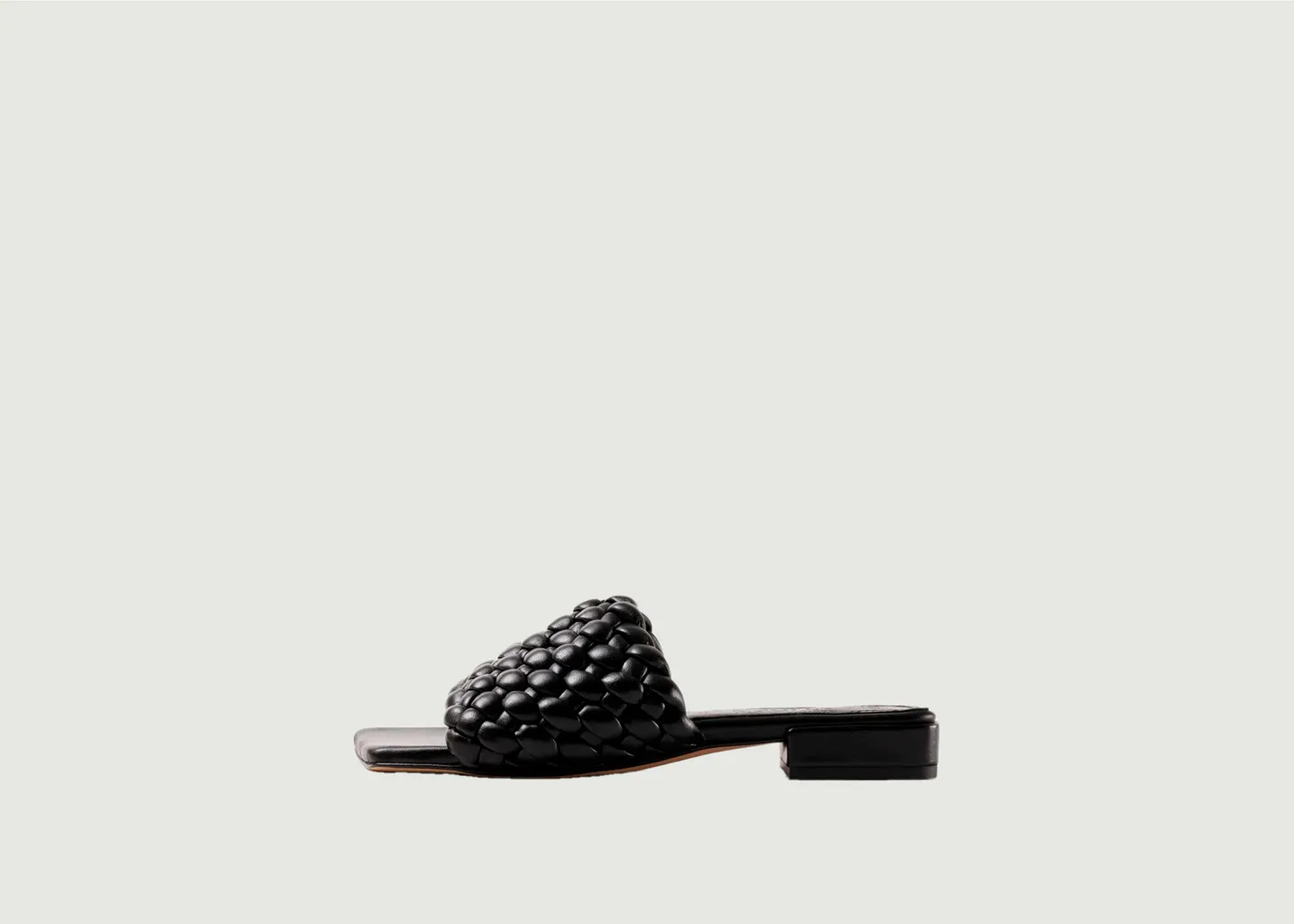 Mules plates en cuir tressé Aster Souliers Martinez
