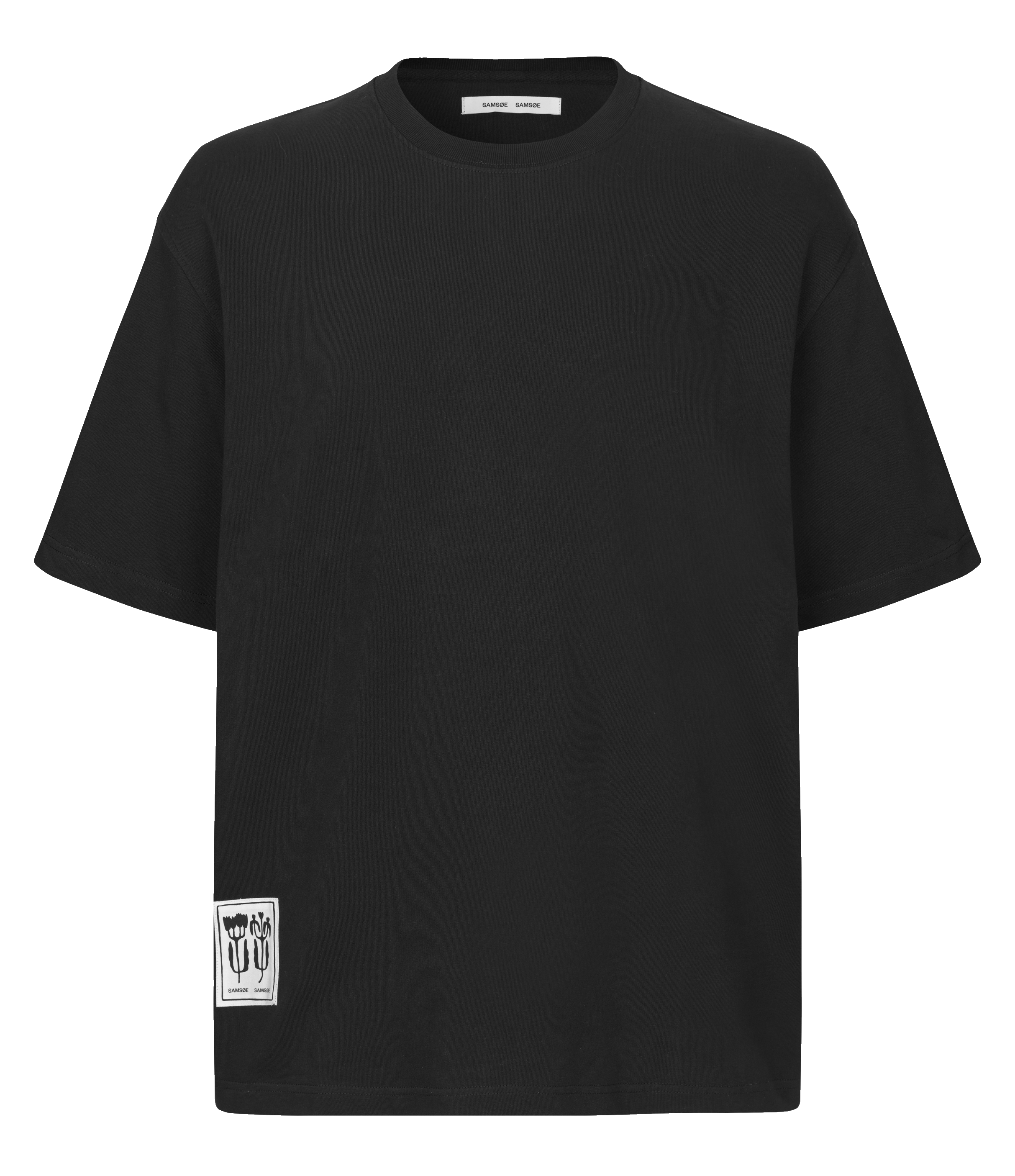 SAJOURNAL - Tee-shirt droit en coton bio sérigraphié | Noir