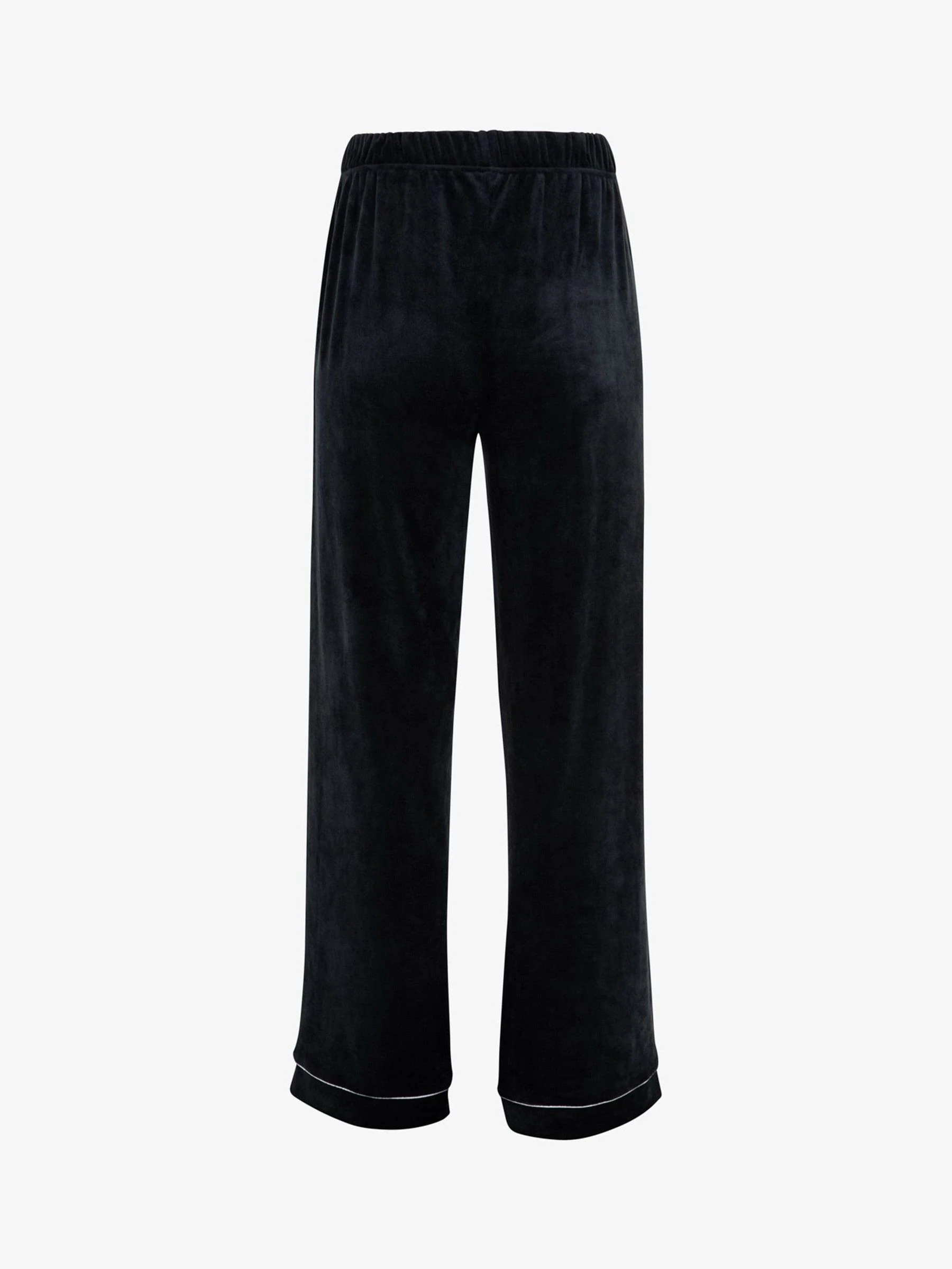 Zwart - The Little Tailor luxe kerstpyjama van zacht aanvoelend velours