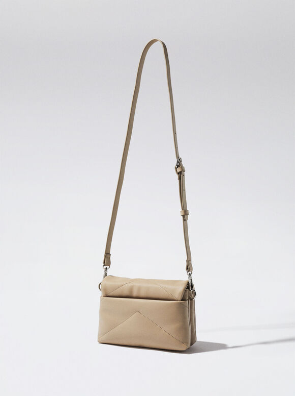 Bolsa pequena robusta com corrente - Marrom