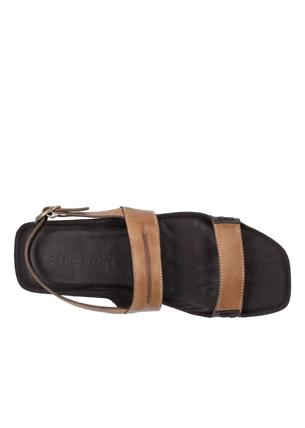 SANDALE STRAP CUIR CAMEL