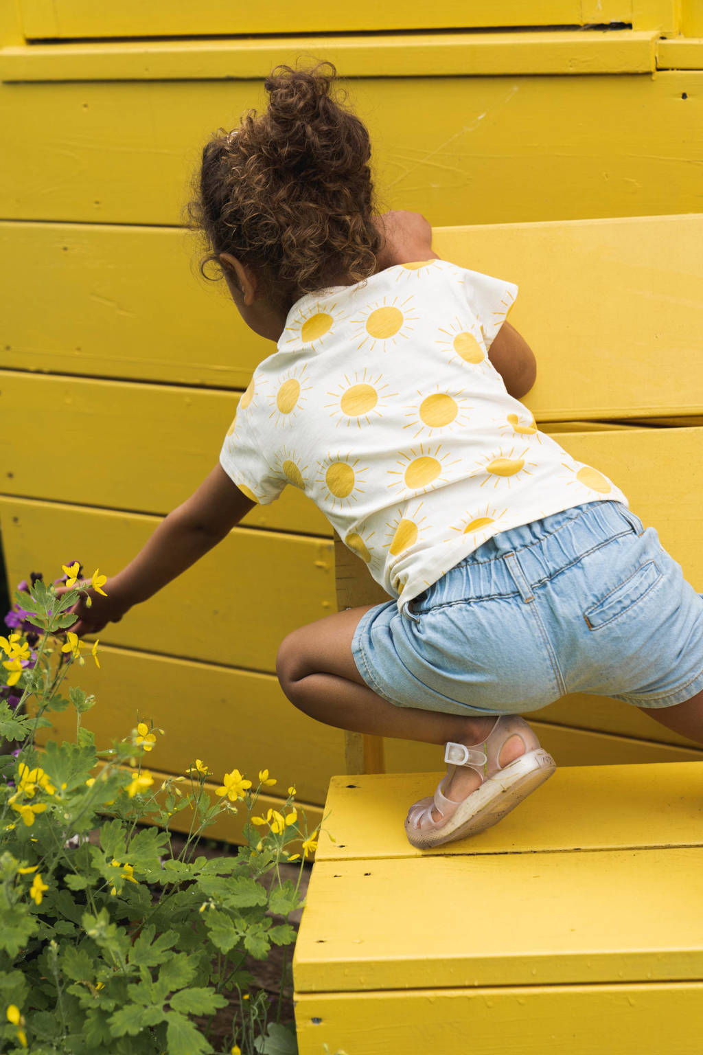 Koko Noko T-shirt met all over print geel