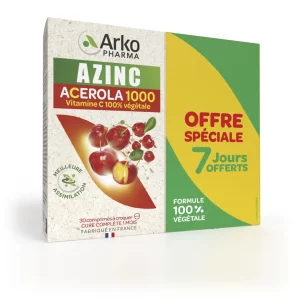 Azinc Naturel Acerola 1000 Arkopharma - 2 x 30 Comprimés à Croquer