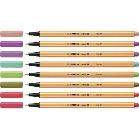 Fineliner - STABILO point 88 - 8er Pack - mit 8 verschiedenen Farben