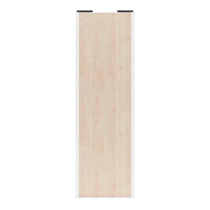 Porte de placard coulissante effet chêne clair profil blanc GoodHome Arius H. 248,5 x L. 77.2 cm + amortisseurs
