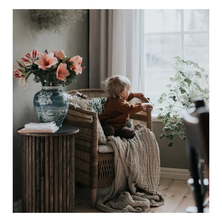garbo&friends Plaid Mellow en lin et coton | Ecru