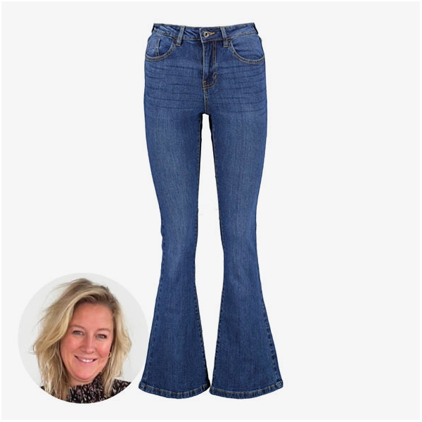 TwoDay dames flared jeans donkerblauw