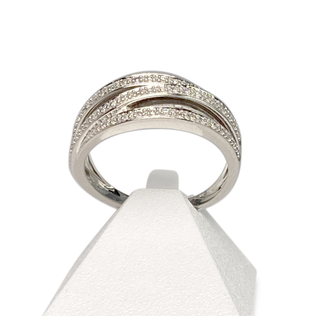 Bague d'occasion or 750 blanc diamants