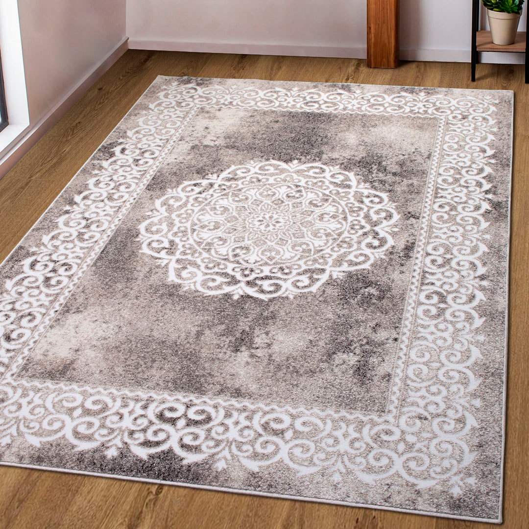 my home Teppich »Dafna« rechteckig 9 mm Höhe Orient-Optik, Vintage Design, Kurzflor, pflegeleicht, dezenter Glanz