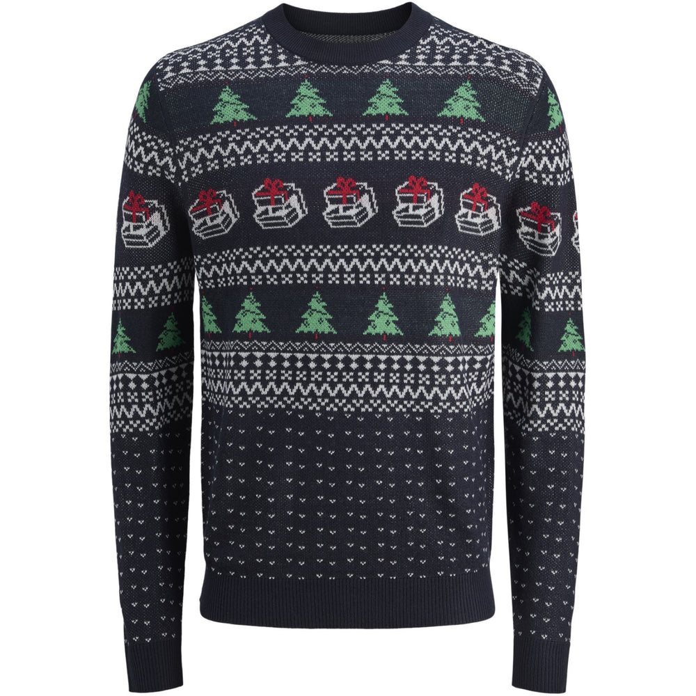 Køb Jack & Jones Junior Sky Captain W. Holly Green Jjxmas Andrew Strik Crew Neck Jnr