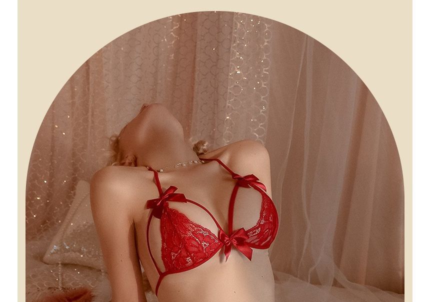 Candyiry - Lingerieset: bralette met lintaccent en kant + string