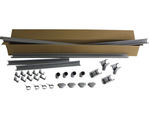 Marley gootset voor 3 m zijlengte, venstergrijs RAL 7040, nominale breedte 75 mm