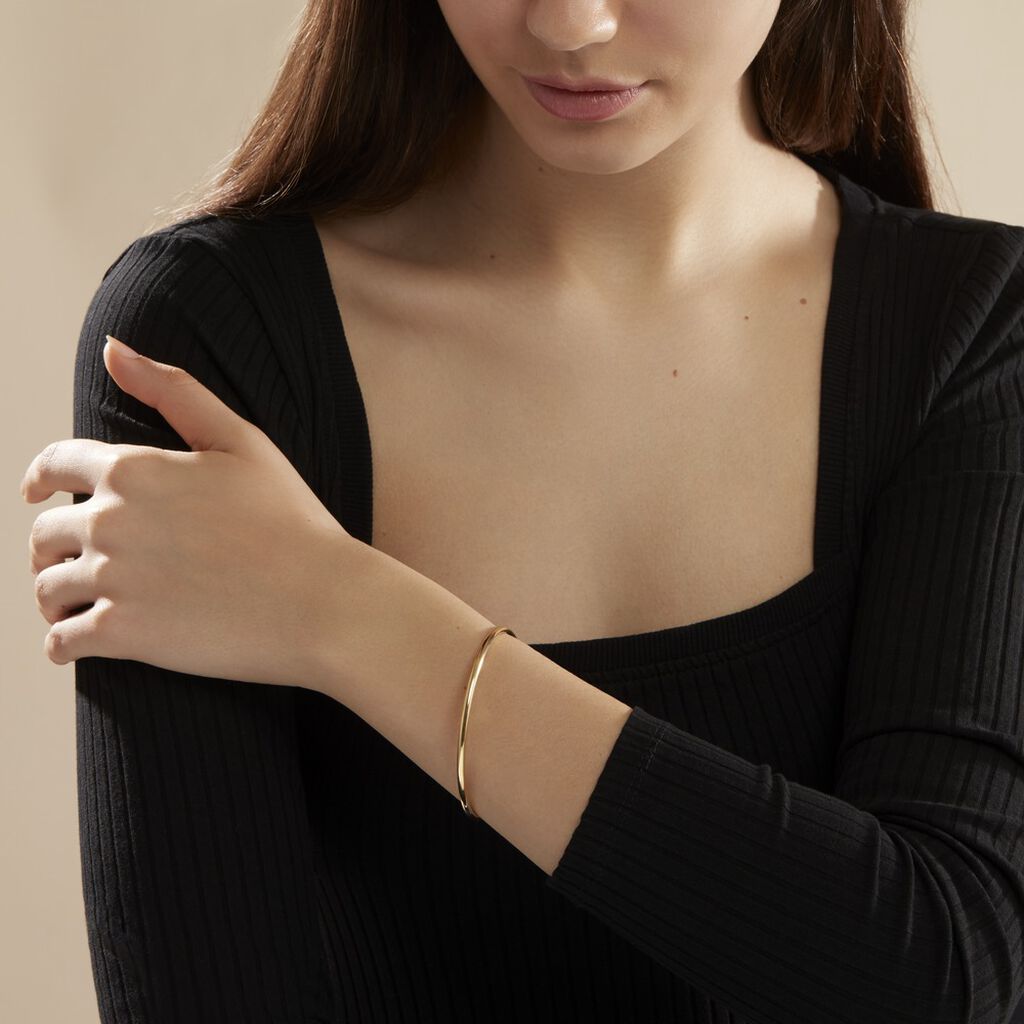 Bracelet Jonc Cynthia Fil Rond Lisse Or Jaune