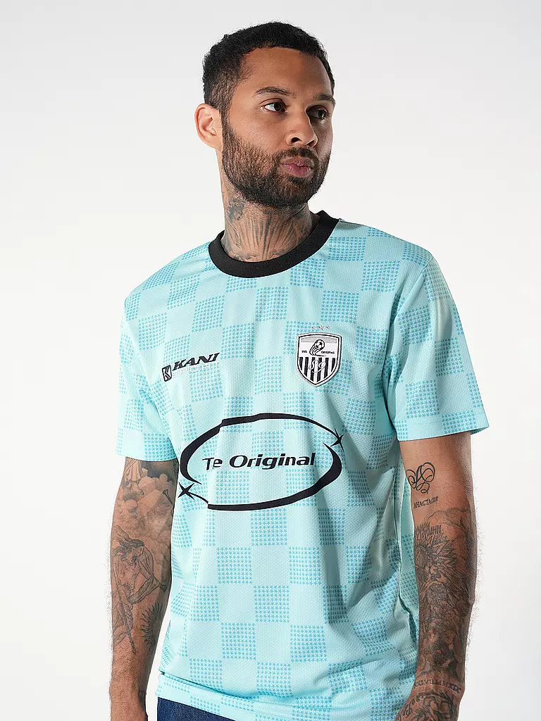 KARL KANI T-Shirt SPORT STAR CHECK TRIKOT hellblau