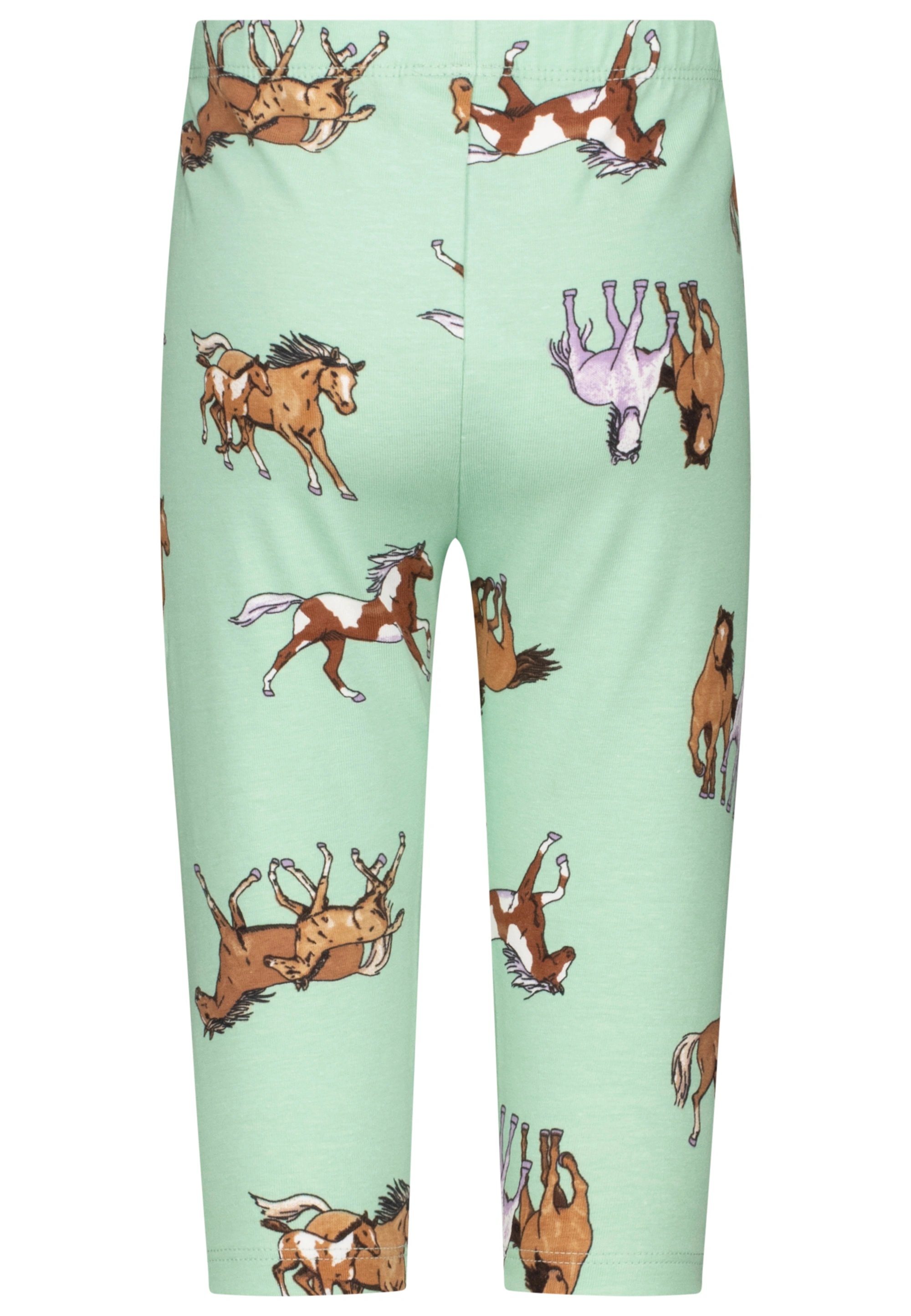 Capri-Leggings HORSES in balsam green