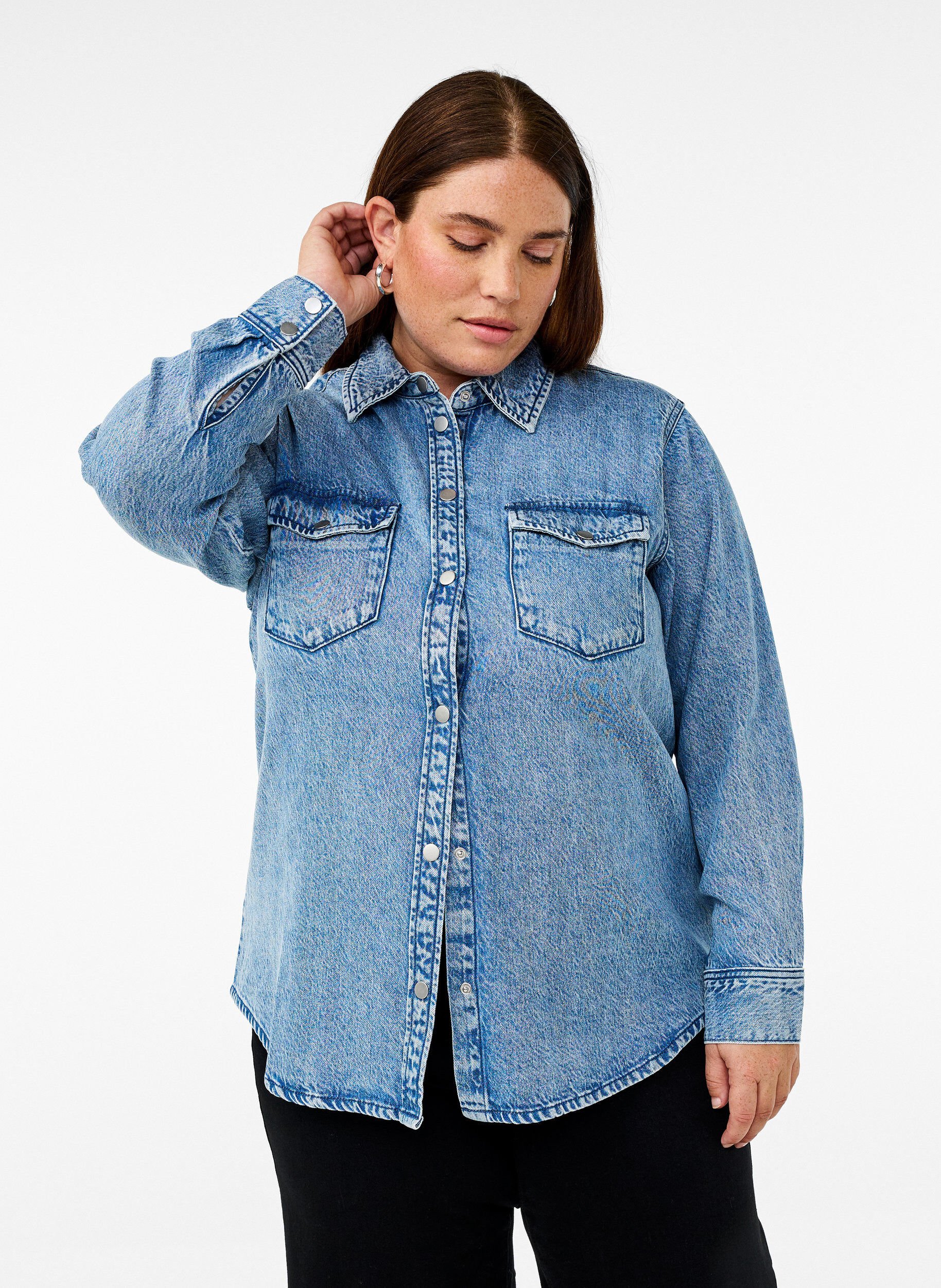 Denimskjorte med brystlommer