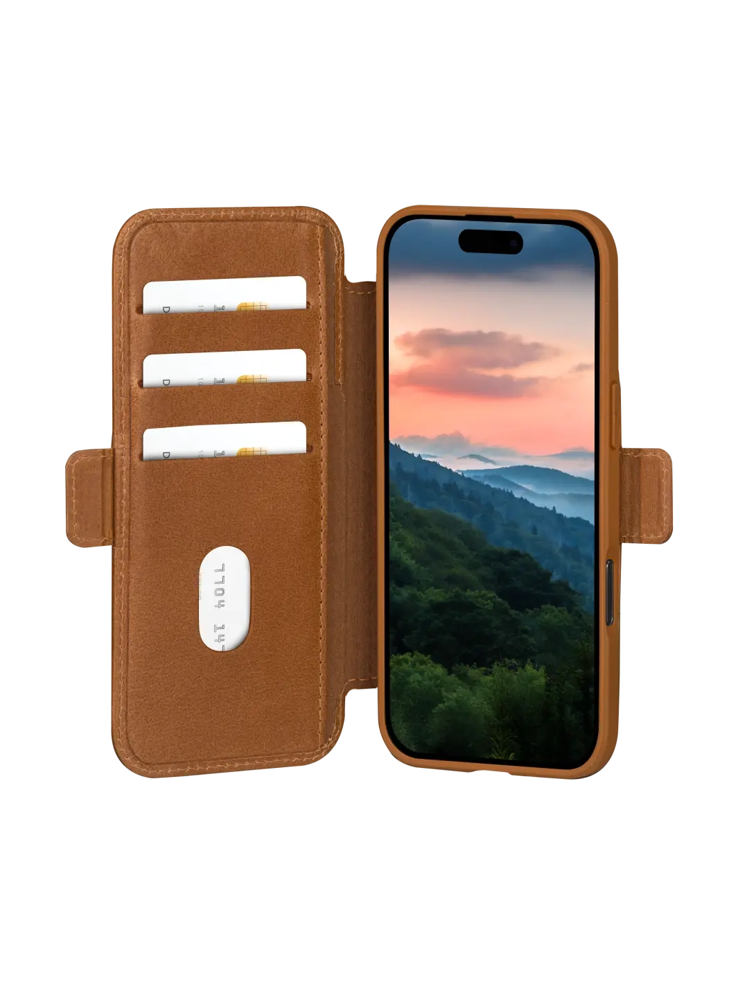 iPhone 17 Echtleder Tasche mit RFID Schutz Copenhagen (CO63GT006620) - Tan