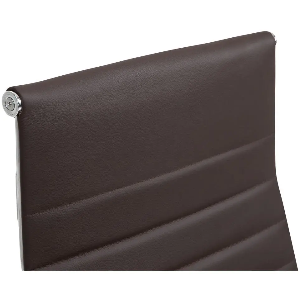 CLP Bureaustoel Kolumbus chroom Frame - Echt leer - bruin