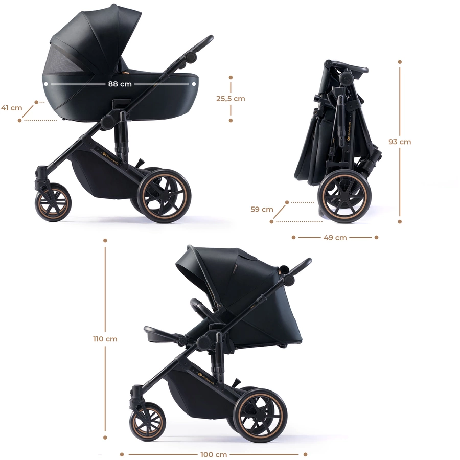 Kinderkraft Kombikinderwagen PRIME 2 2 in 1 Venezian Black