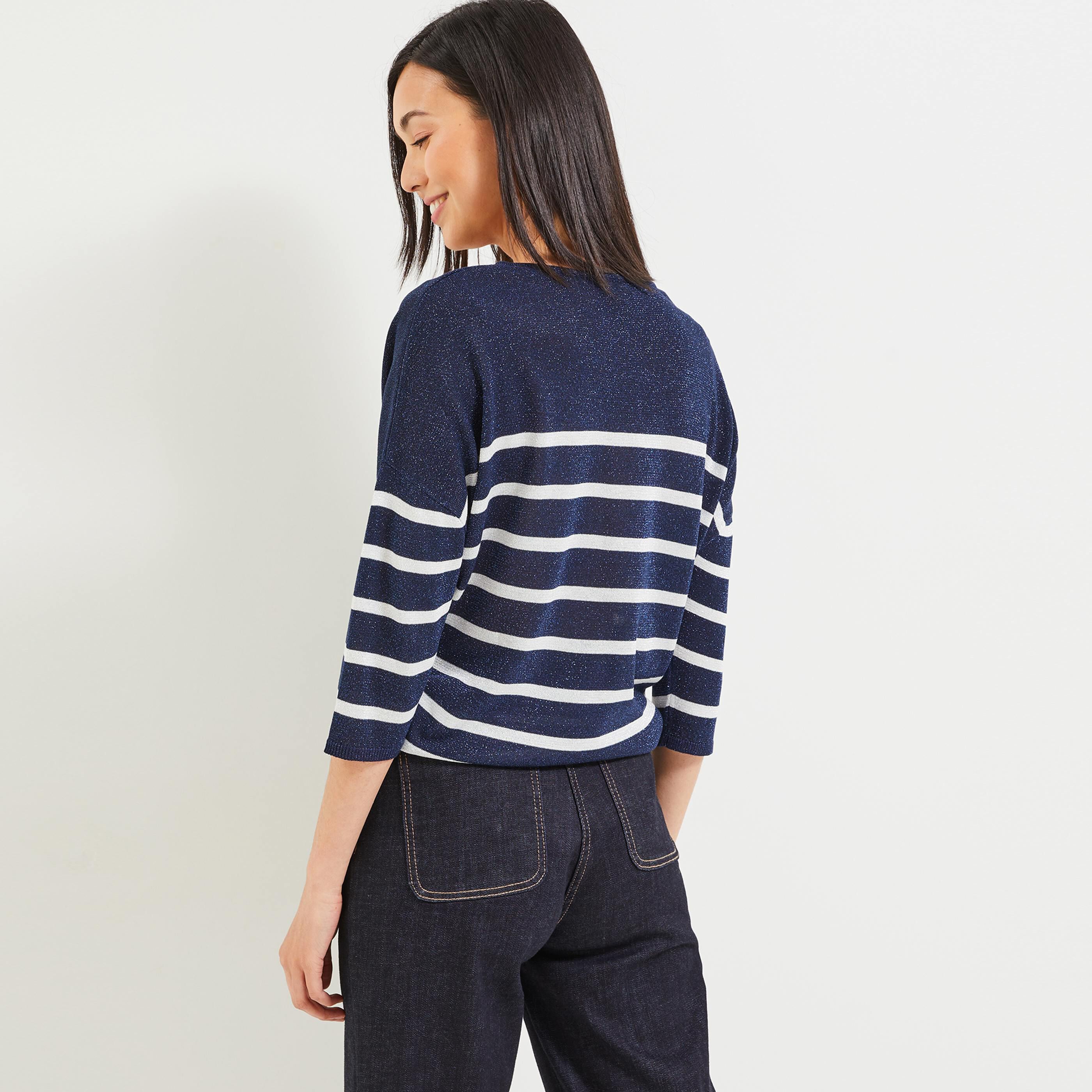 Pull à rayures femme - BLEU