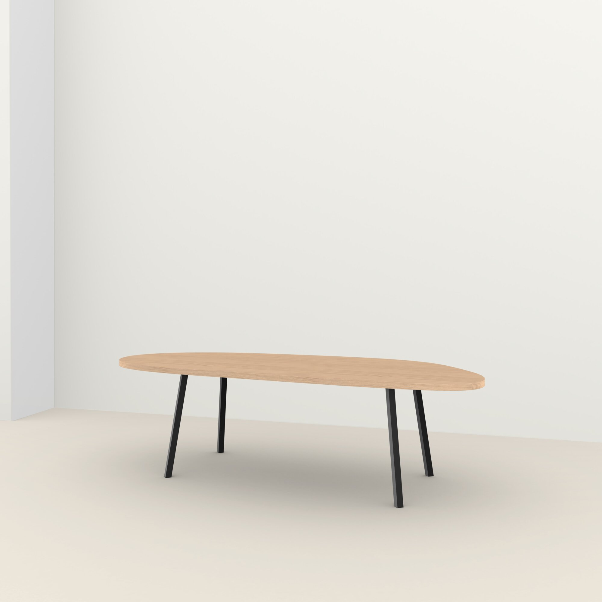 Studio HENK tafel New Classic Blob, zwart frame - Smart Collectie 220 x 100 cm | Eikenhout | Verjongde rand | Frame Zwart