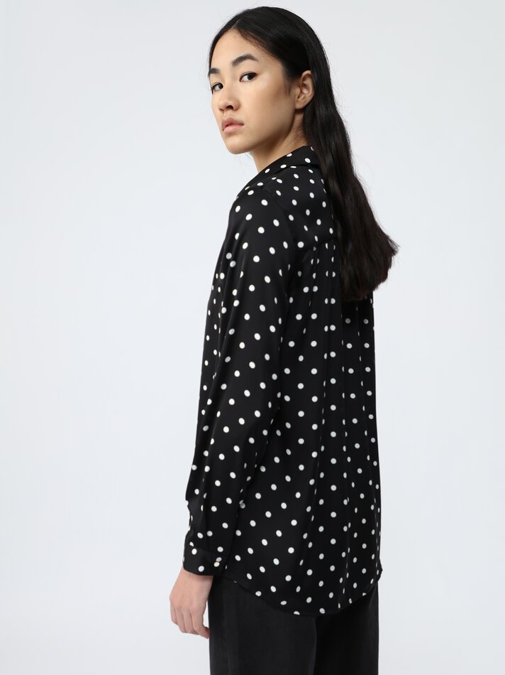 Camisa de cetim - Preto/Branco
