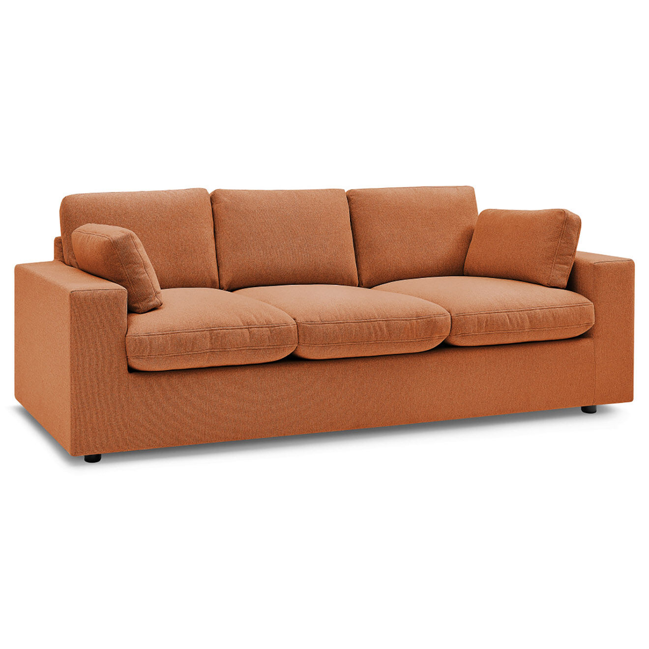 Bobochic Canapé compact belair orange - 220x93x80 cm