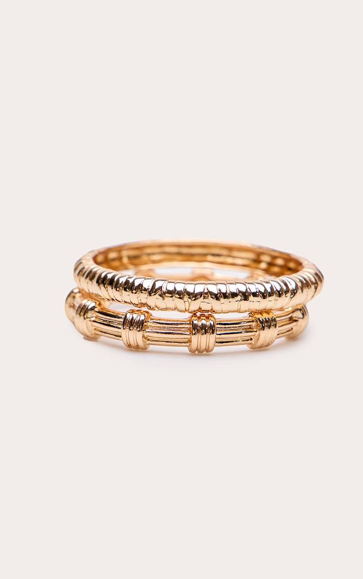 Doré Bracelets Joncs Texturés Multipack