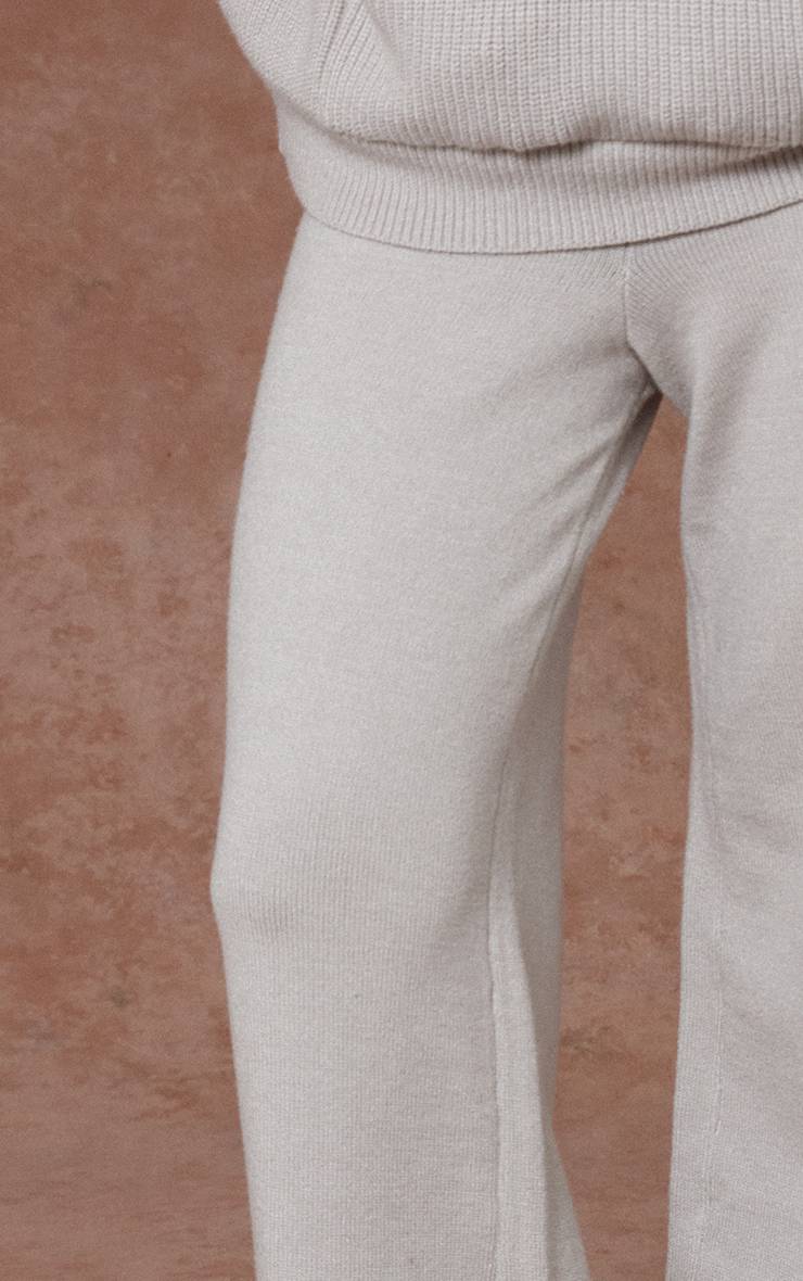 Gris Pantalon Large Décontracté En Maille