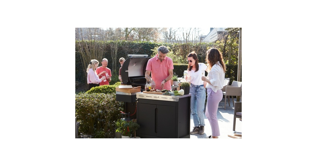 BarbecookPremium buddy voor gasbarbecue met werkblad kast  (Zwart/roestvrij staal)