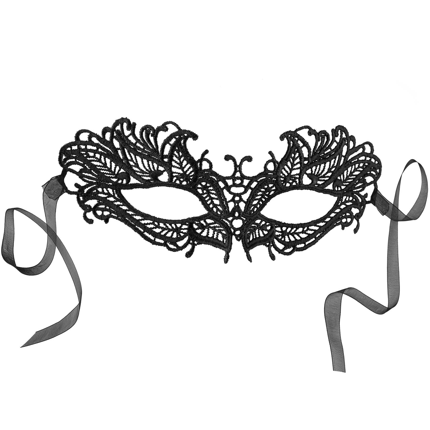 tectake® Schwarze Spitzenmaske Schmetterling