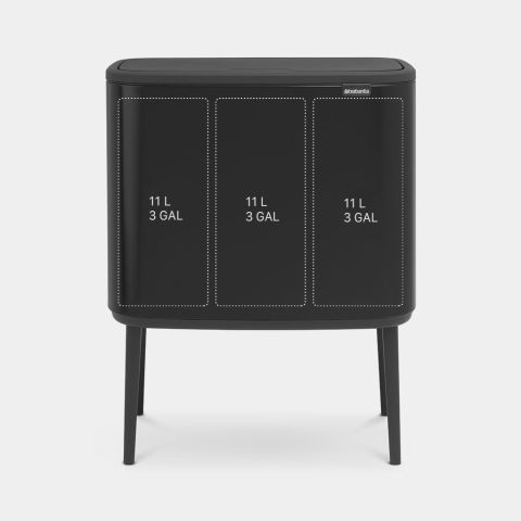 Bo Touch Bin, met 3 binnenemmers, 3 x 11 liter - Matt Black