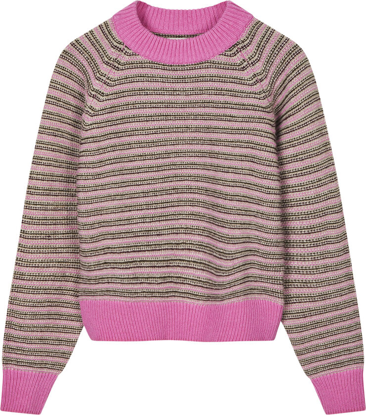 Mads Nørgaard - Copenhagen Stripey Martha Sweater Lyserød og sand med striber