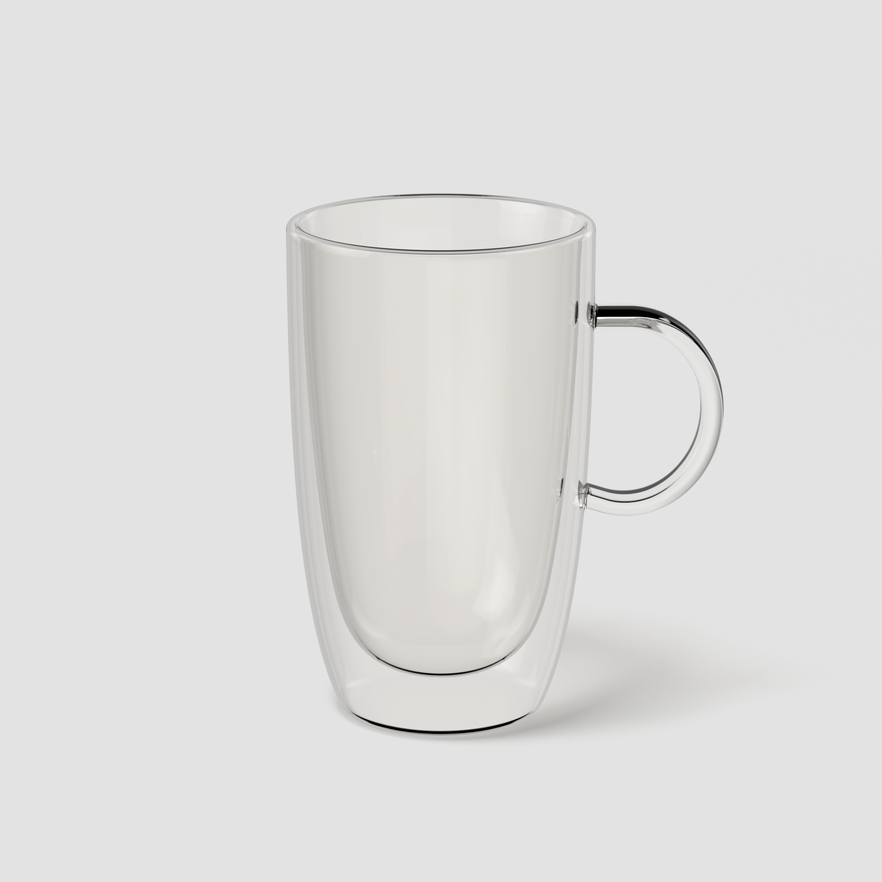 Artesano Latte glass with handle Clear, 12.2 oz, borosilicate glass