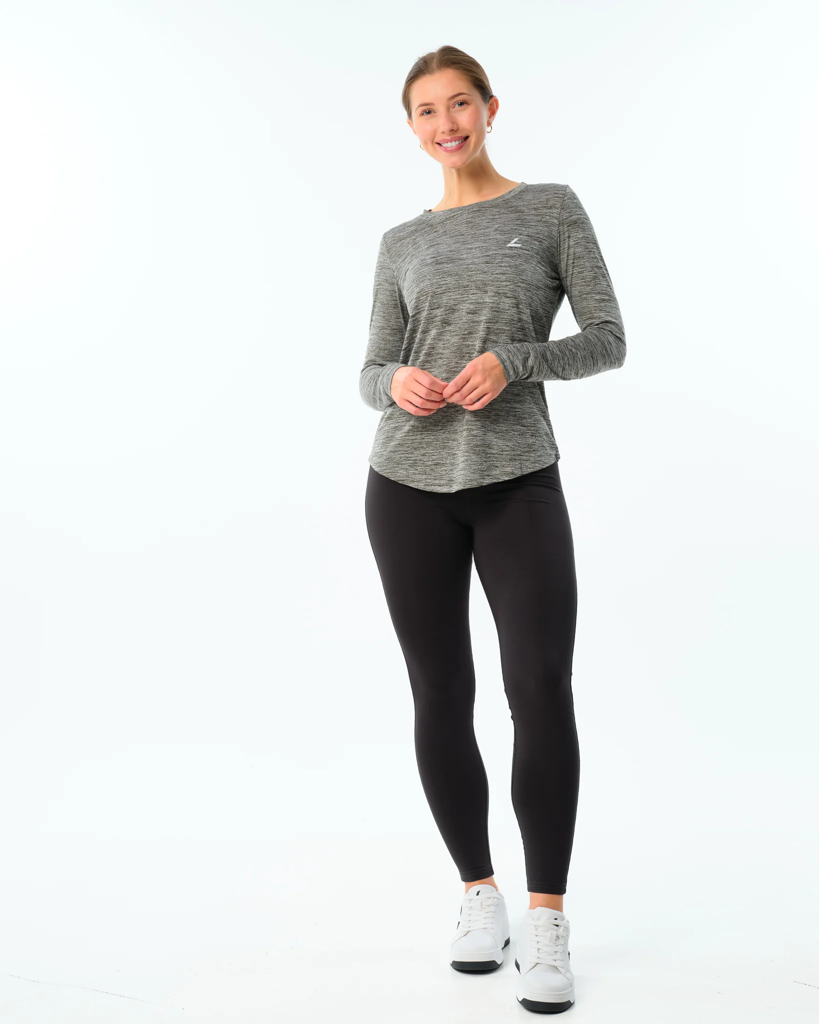 LEVITY Essential Marl Long Sleeve Green Forest Marl