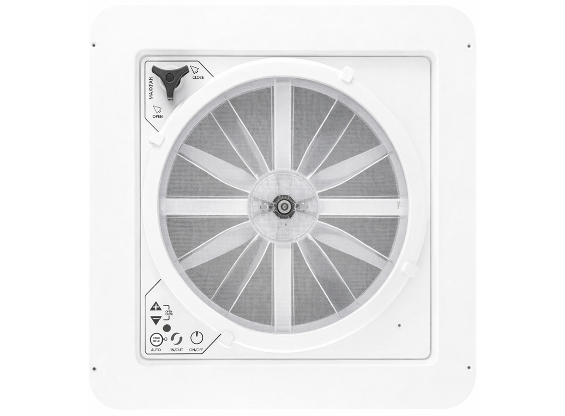 Maxxfan Deluxe Compact 28 x 28 dakluik met ventilator - smoke