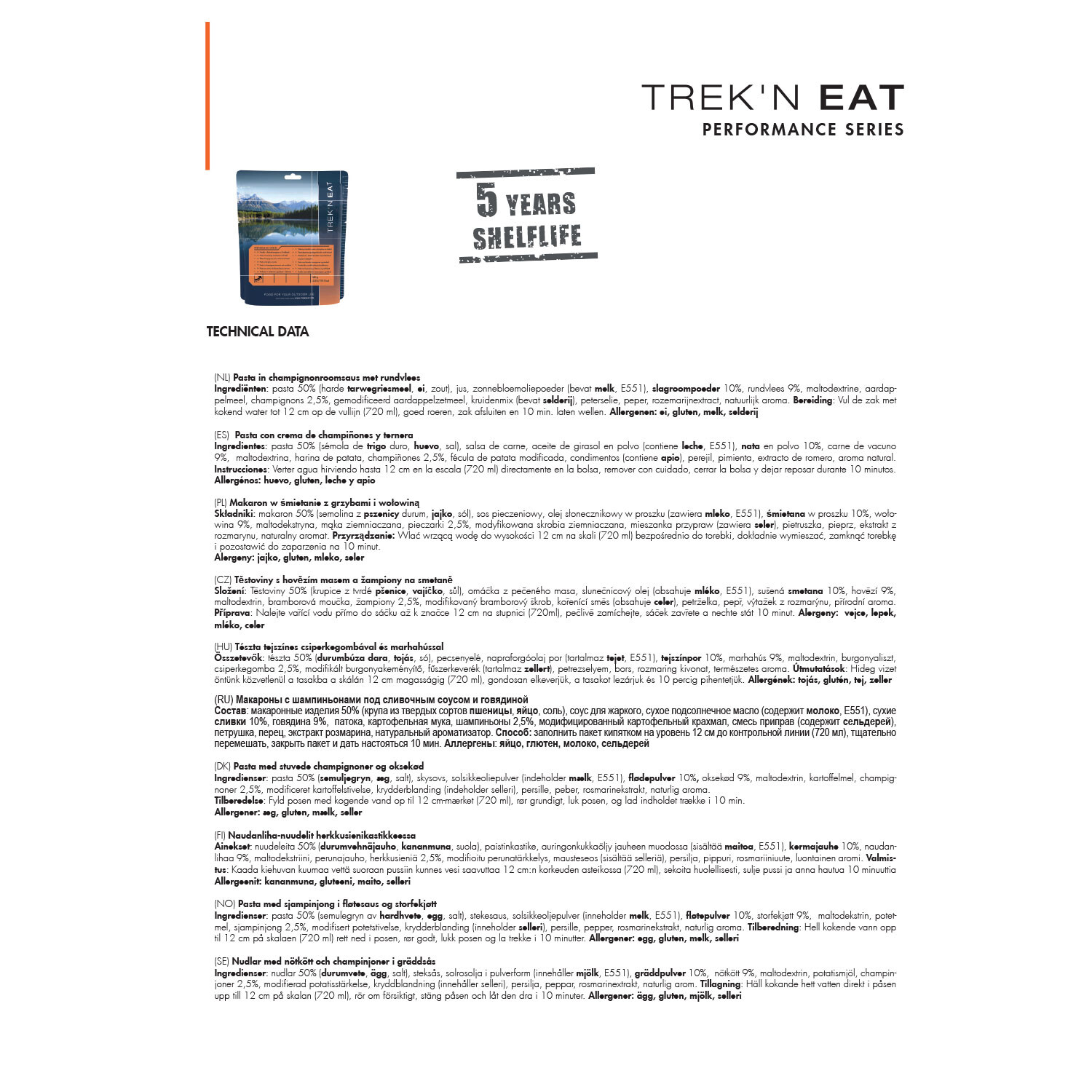 Trek N Eat Pasta In Creamy Mushrooms   Beef Ps1000