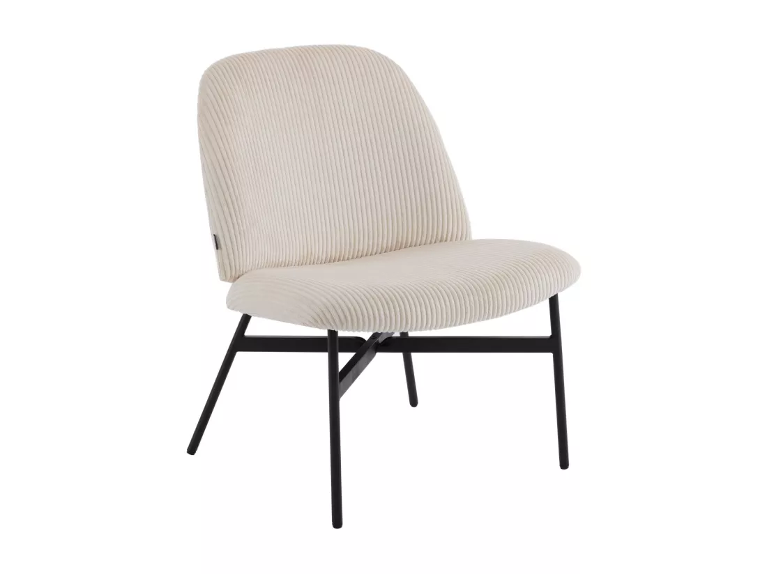 Fauteuil en velours côtelé beige - Petra