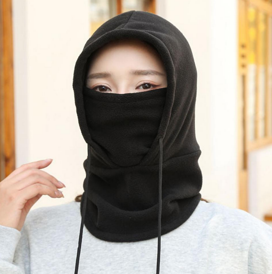 Gefütterte Fleece Ski Sturmhaube Motorrad Halstuch Kälte   UV Gesichts Schutzmaske - Dunkelgrau
