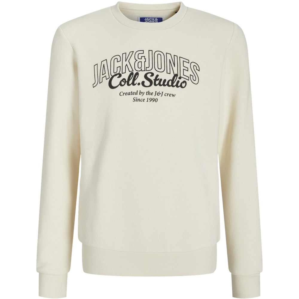 Køb Jack & Jones Junior Antique White Big Print Jjmakoto Sweat Crew Neck Jnr