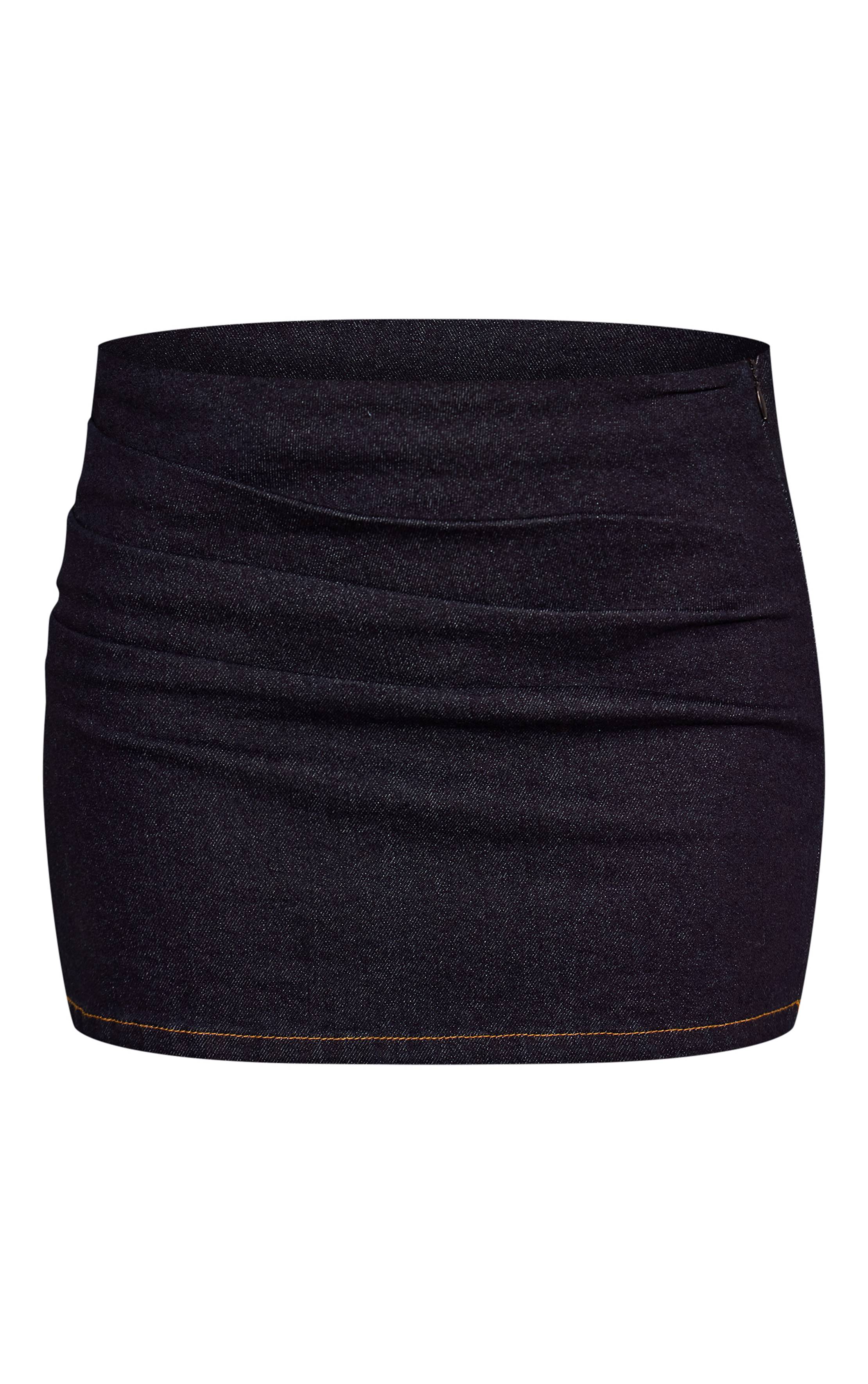 Raw Indigo Wash Mini-jupe En Denim Avec Détail Froncé