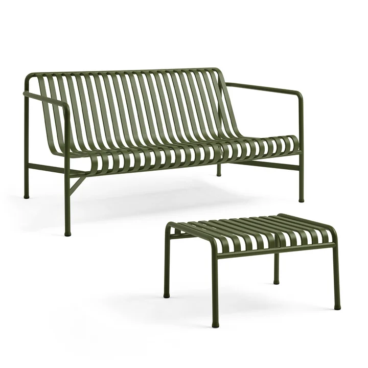 HAY - Palissade Lounge Sofa   Ottoman, olive