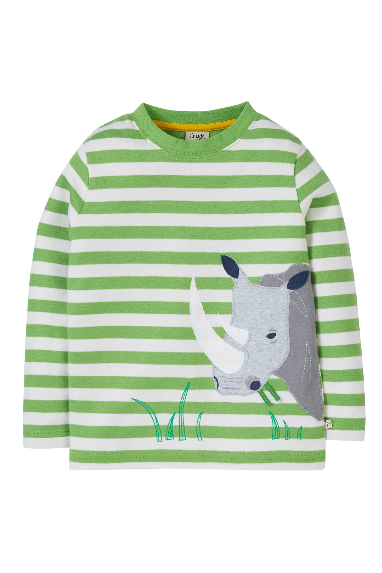 Langarmshirt RHINO gestreift in kiwi
