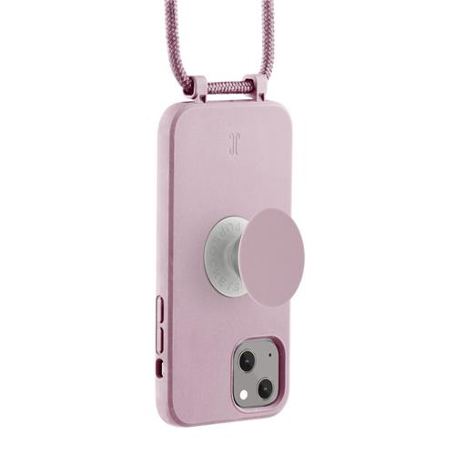 (by Just Elegance) iPhone 13 PopGrip 3in1 Necklace Gummi Hülle   Handykette (150cm)   PopSockets (30185) - Rose Breath