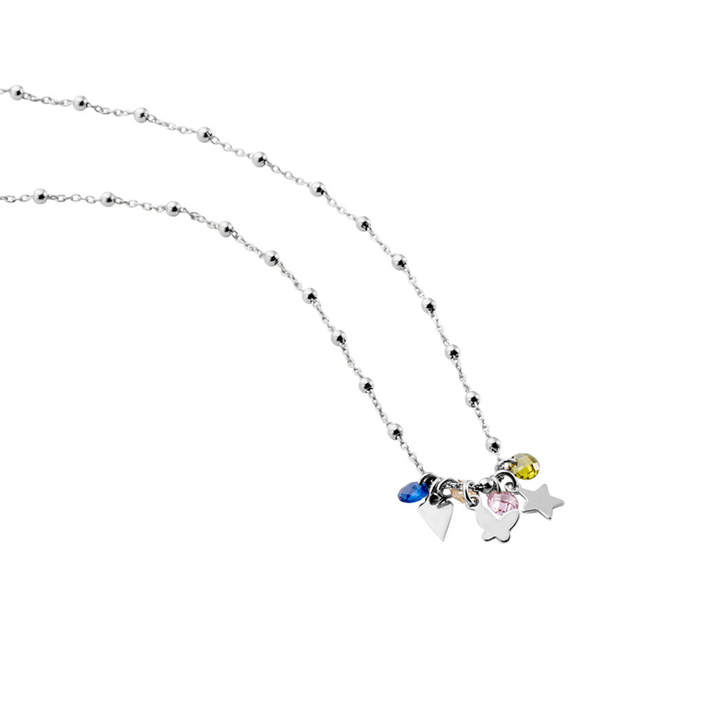 Collier Argent Blanc Paulino Pierres Artificelles