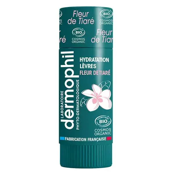 Protetor labial orgânico Dermophil, sabor flor de tiare, 4g