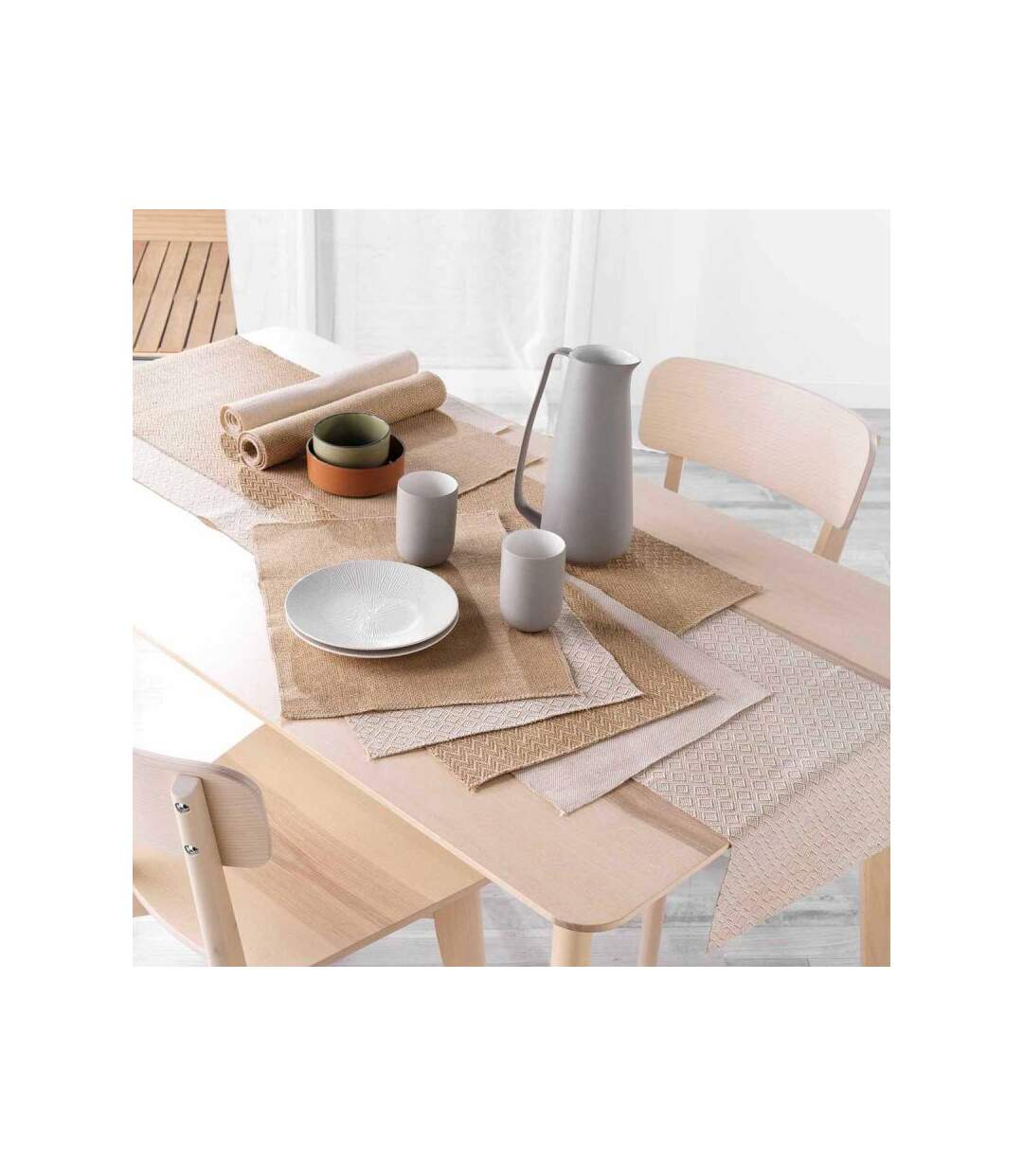 Lot de 2 Sets de Table Danity 33x45cm Beige