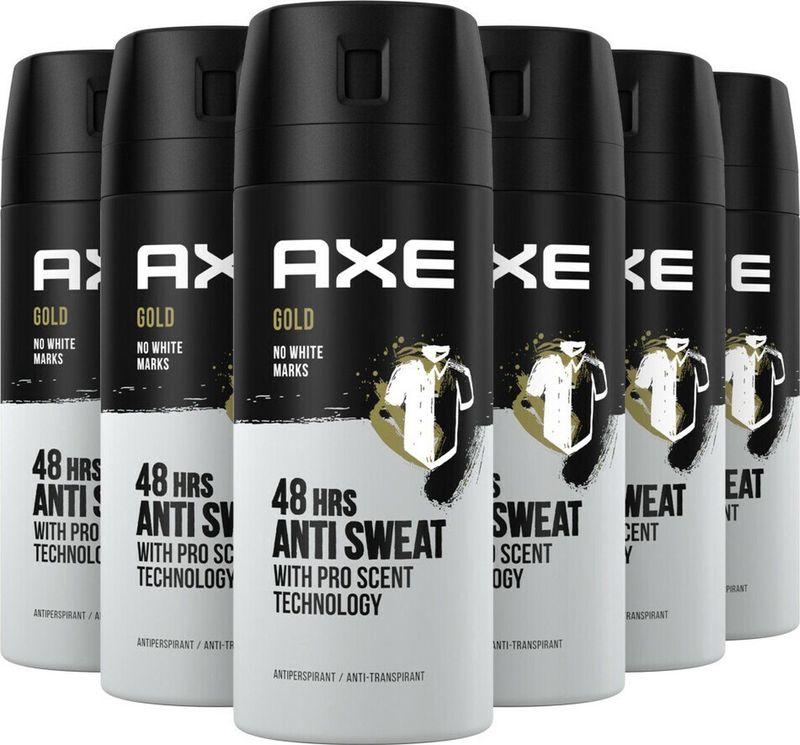 6x Axe Anti-transpirant Spray Gold 150 ml