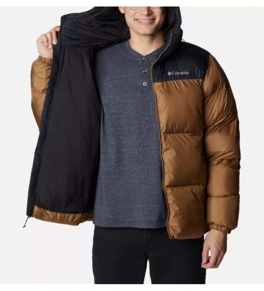 Jaqueta acolchoada com capuz Columbia Puffect marrom