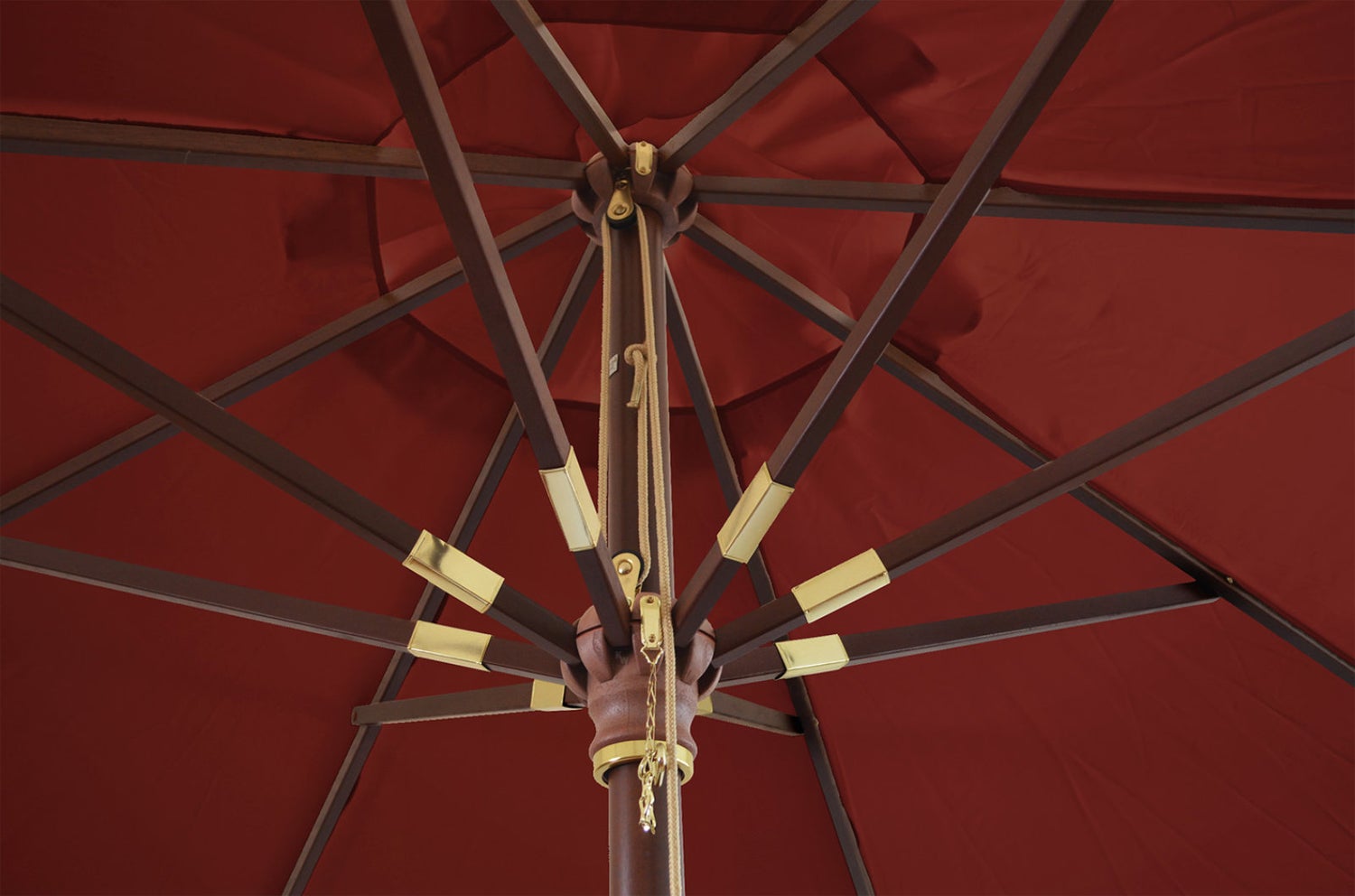 300 cm rode parasol, elegant design met windvanger en UV-bescherming 50